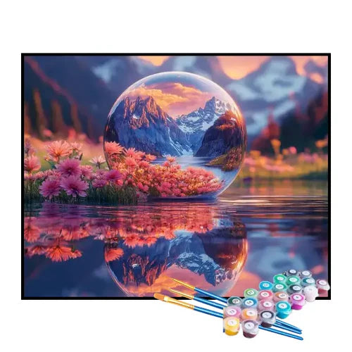Kit de Pintura Numerada - Refletindo a Vista da Montanha