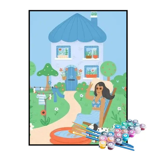 Kit de Pintura Numerada - Férias na Casa de Campo