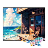 Kit de Pintura Numerada - Varanda Sobre o Mar