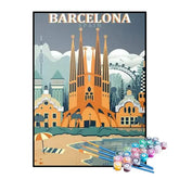 Kit de Pintura Numerada - Mapa de Barcelona