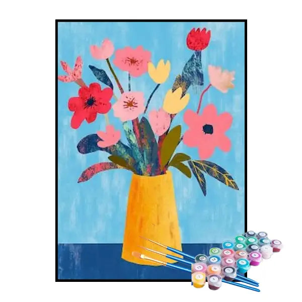 Kit de Pintura Numerada - Pintura de Vaso de Flores