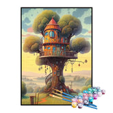 Kit de Pintura Numerada - Casinha Divertida na Árvore
