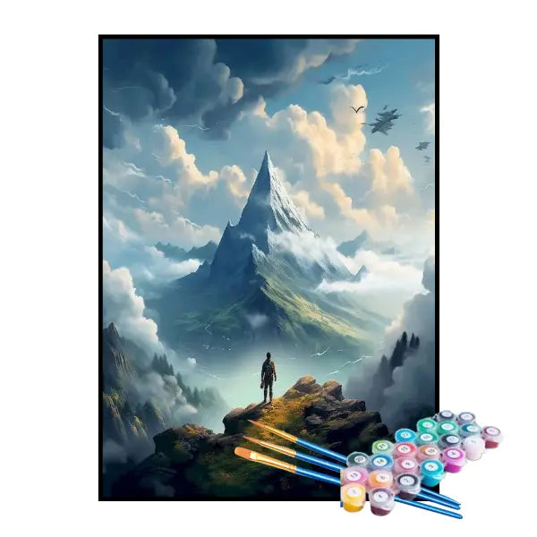 Kit de Pintura Numerada - Menino a Caminho do Topo da Montanha