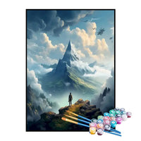 Kit de Pintura Numerada - Menino a Caminho do Topo da Montanha