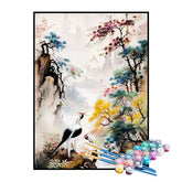 Kit de Pintura Numerada - Caminho de Árvores Coloridas até a Montanha