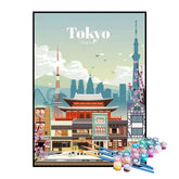 Kit de Pintura Numerada - Tóquio com Céu Azul