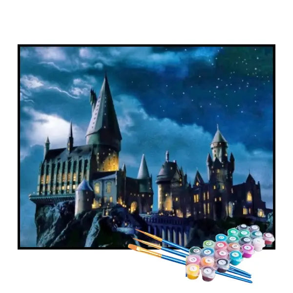 Kit de Pintura Numerada - Castelo Noturno