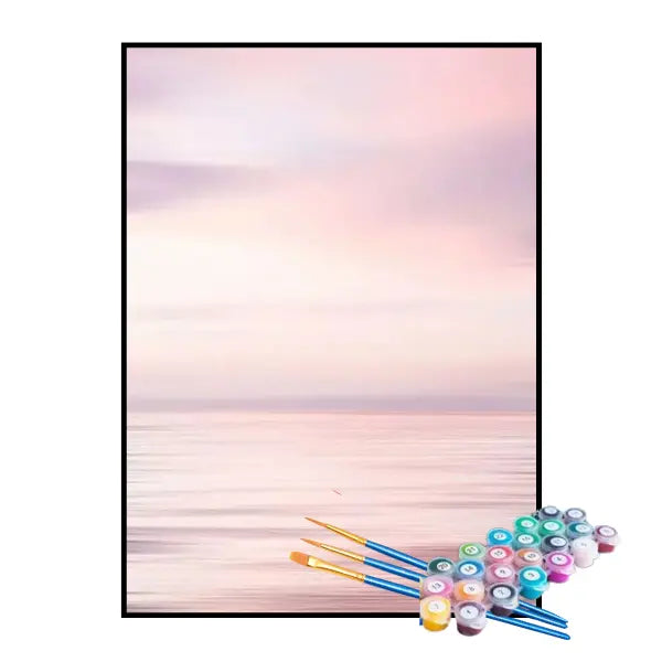 Kit de Pintura Numerada - Linha do Horizonte Rosa