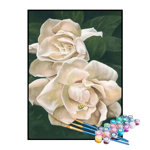 Kit de Pintura Numerada - Bela Rosa Branca