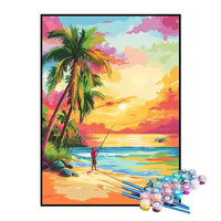 Kit de Pintura Numerada - Pescador na Praia