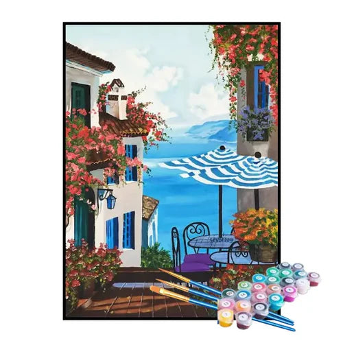 Kit de Pintura Numerada - Varanda da Casa de Praia