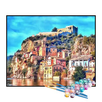 Kit de Pintura Numerada - Cidade nas Montanhas