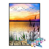 Kit de Pintura Numerada - Céu Colorido sobre o Lago