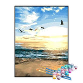 Kit de Pintura Numerada - Pôr do Sol na Praia