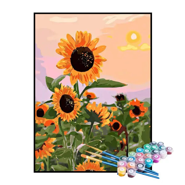 Kit de Pintura Numerada - Girassol no Jardim
