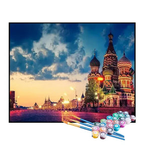 Kit de Pintura Numerada - Catedral de São Basílio, Rússia
