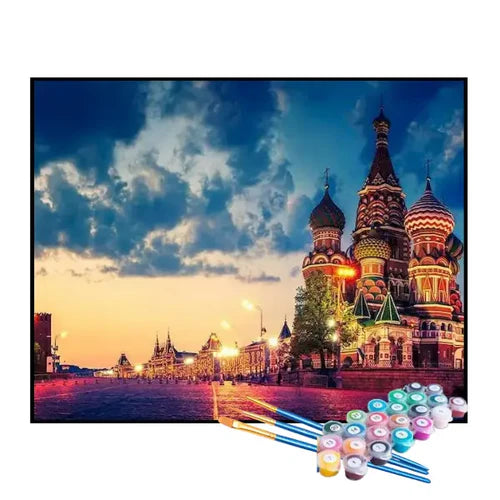 Kit de Pintura Numerada - Catedral de São Basílio, Rússia