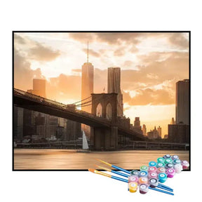 Kit de Pintura Numerada - Ponte do Brooklyn em Nova York