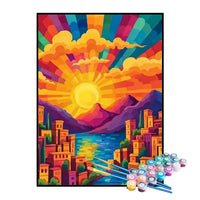 Kit de Pintura Numerada - Sol Colorindo a Cidade
