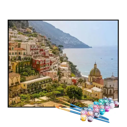 Kit de Pintura Numerada - Costa Amalfitana na Itália