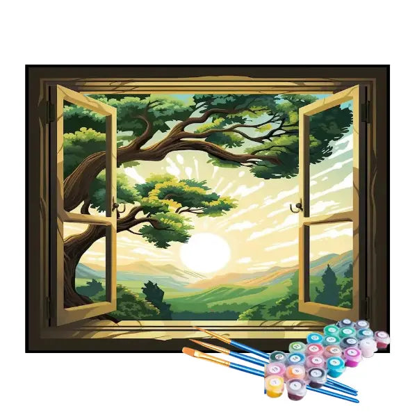 Kit de Pintura Numerada - A Janela para o Amanhecer