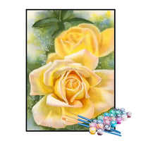 Kit de Pintura Numerada - Bela Rosa Amarela