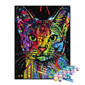 Kit de Pintura Numerada - Gatinho Abstrato