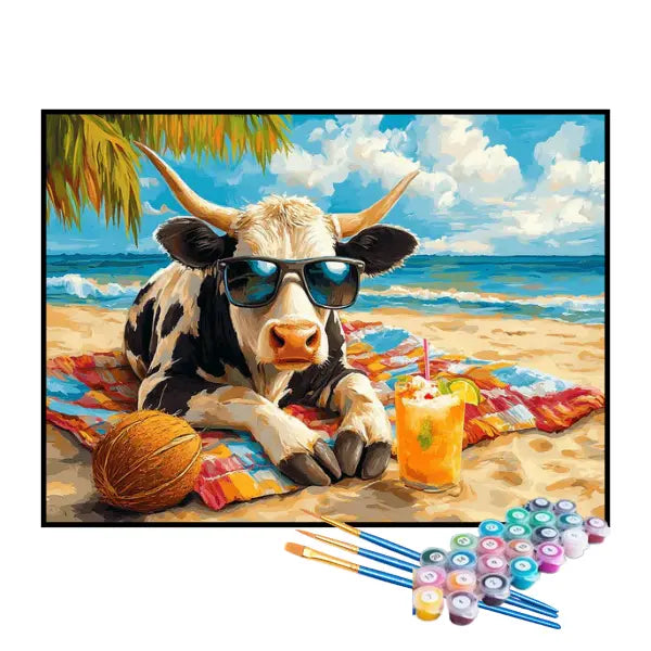 Kit de Pintura Numerada - A Vaca de Férias
