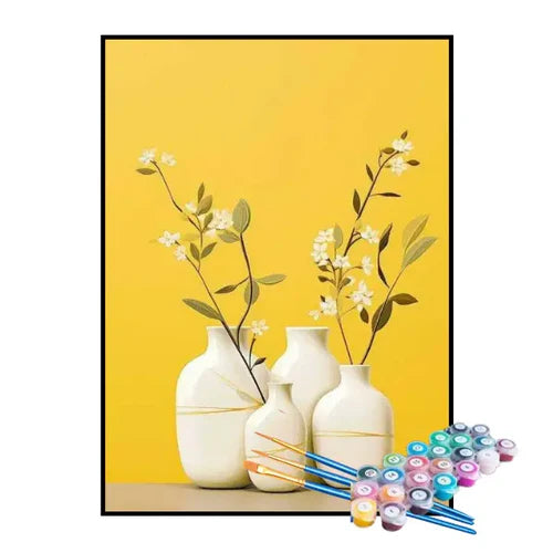 Kit de Pintura Numerada - Arranjo de Flores no Vaso
