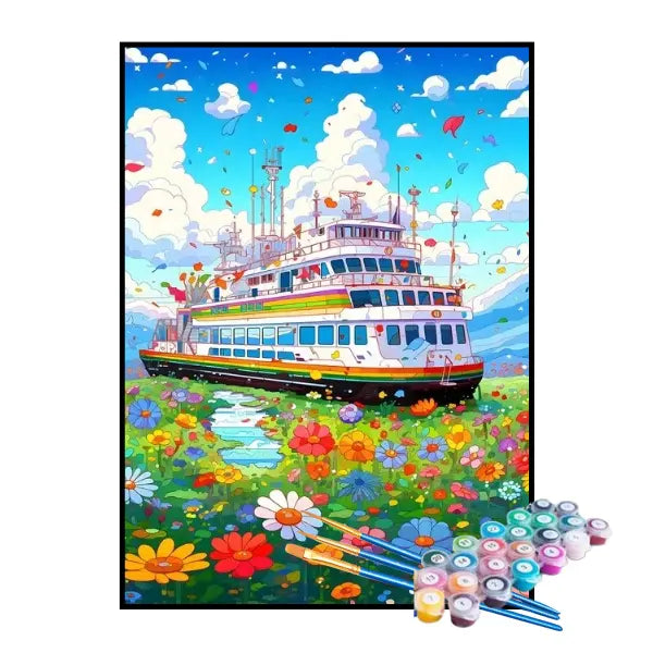 Kit de Pintura Numerada - Cruzeiro no Mar