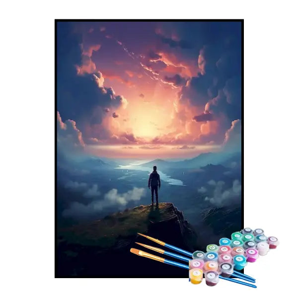 Kit de Pintura Numerada - Homem no Topo do Mundo