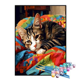 Kit de Pintura Numerada - Gatinho Sonolento