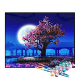 Kit de Pintura Numerada - Cerejeiras à Luz da Lua