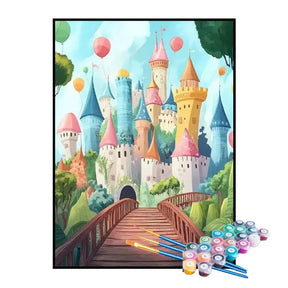 Kit de Pintura Numerada - Pequeno Castelo Colorido