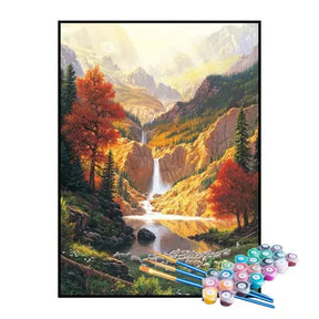 Kit de Pintura Numerada - Córrego entre as Montanhas