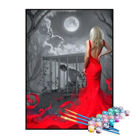 Kit de Pintura Numerada - O Poder da Mulher de Vermelho