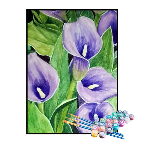 Kit de Pintura Numerada - Tulipas Roxas