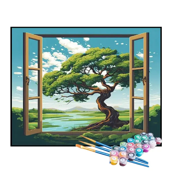 Kit de Pintura Numerada - A Janela para a Árvore