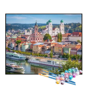 Kit de Pintura Numerada - Grande Cidade Litorânea