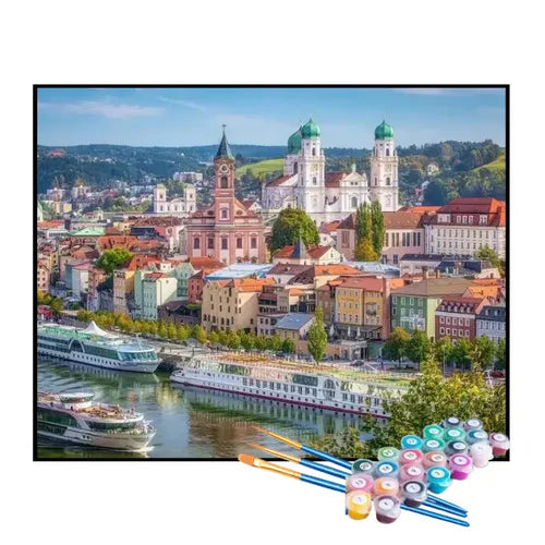 Kit de Pintura Numerada - Grande Cidade Litorânea