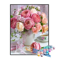 Kit de Pintura Numerada - Buquê de Rosas