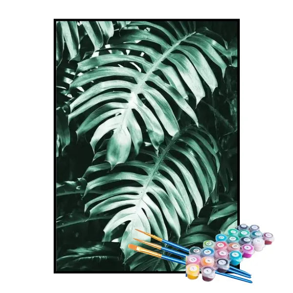 Kit de Pintura Numerada - Folhas de Costela-de-Adão