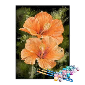 Kit de Pintura Numerada - Flor Laranja