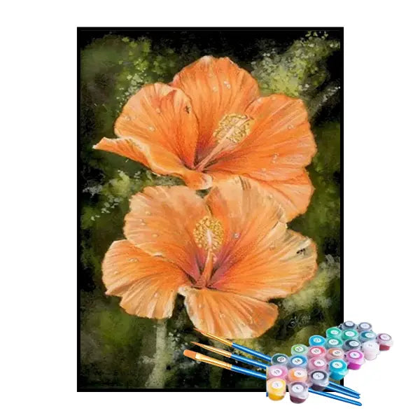 Kit de Pintura Numerada - Flor Laranja