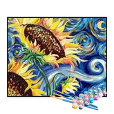 Kit de Pintura Numerada - Girassol na Noite Estrelada