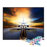Kit de Pintura Numerada - Avião na Pista de Decolagem
