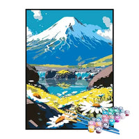 Kit de Pintura Numerada - Campo de Margaridas na Montanha