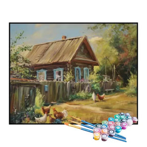 Kit de Pintura Numerada - Cabana Simples no Campo