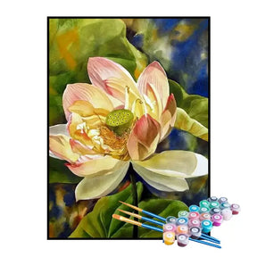 Kit de Pintura Numerada - Detalhes da Flor de Lótus