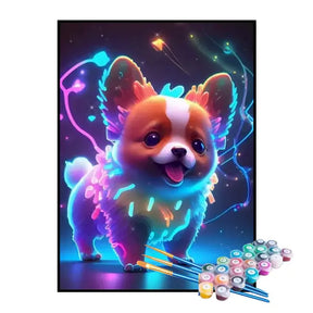 Kit de Pintura Numerada - Pequeno Cachorrinho Iluminado